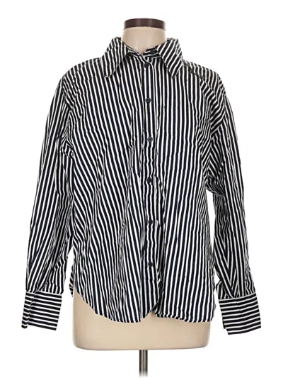 Pre-owned H&m Long Sleeve Button Down Shirt In Black