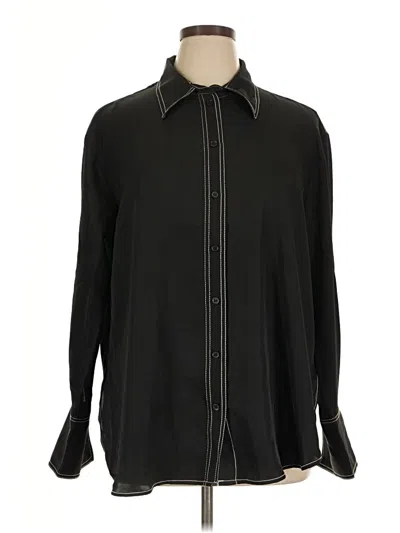 Pre-owned H&m Long Sleeve Button Down Shirt In Black