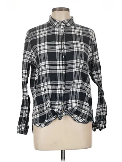 Pre-owned H&m Long Sleeve Button Down Shirt In Black