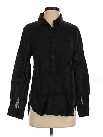 Pre-owned H&m Long Sleeve Button Down Shirt In Black