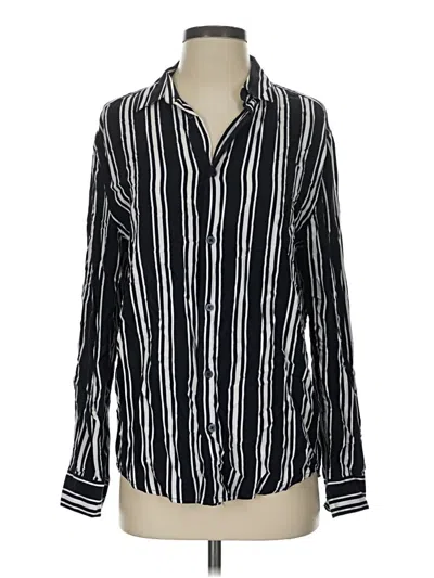 Pre-owned H&m Long Sleeve Button Down Shirt In Black