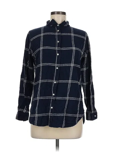 Pre-owned H&m Long Sleeve Button Down Shirt In Blue