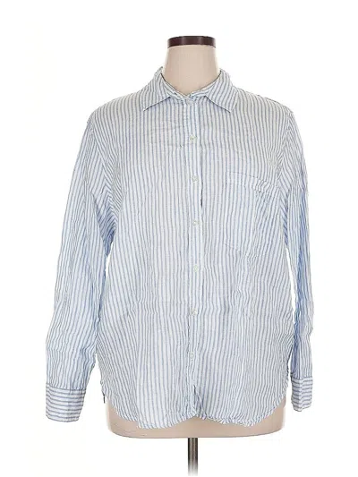 Pre-owned H&m Long Sleeve Button Down Shirt In Blue