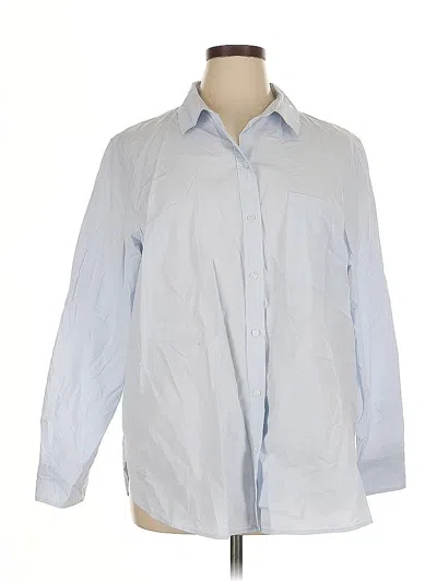 Pre-owned H&m Long Sleeve Button Down Shirt In Blue