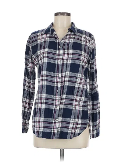 Pre-owned H&m Long Sleeve Button Down Shirt In Blue