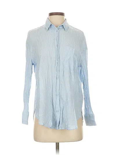 Pre-owned H&m Long Sleeve Button Down Shirt In Blue