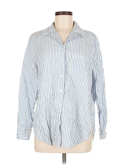 Pre-owned H&m Long Sleeve Button Down Shirt In Blue