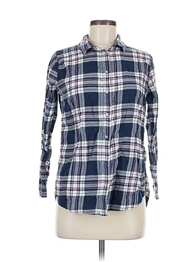 Pre-owned H&m Long Sleeve Button Down Shirt In Blue