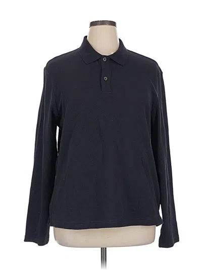 Pre-owned H&m Long Sleeve Button Down Shirt In Blue