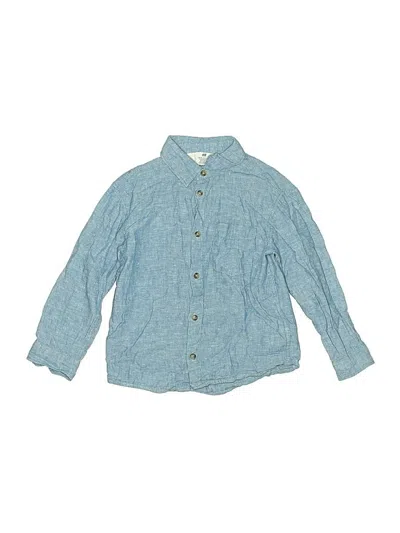 Pre-owned H&m Kids' Long Sleeve Button Down Shirt In Blue