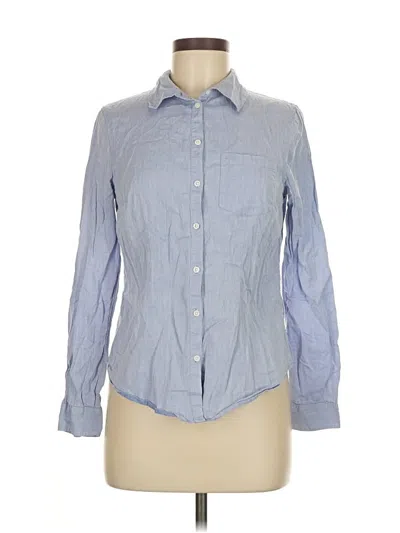 Pre-owned H&m Long Sleeve Button Down Shirt In Blue
