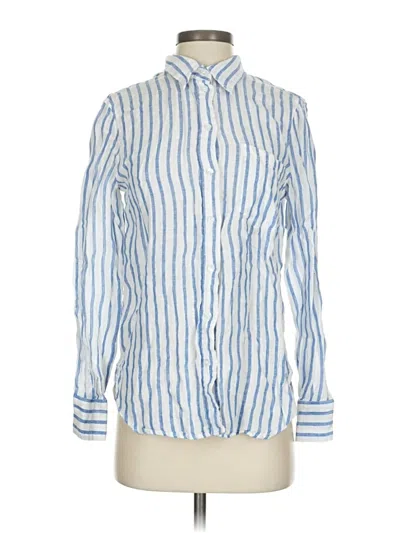 Pre-owned H&m Long Sleeve Button Down Shirt In Blue