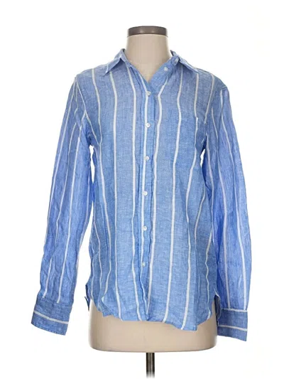 Pre-owned H&m Long Sleeve Button Down Shirt In Blue