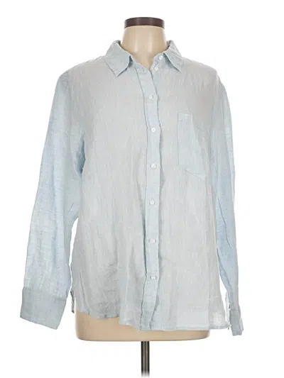 Pre-owned H&m Long Sleeve Button Down Shirt In Blue