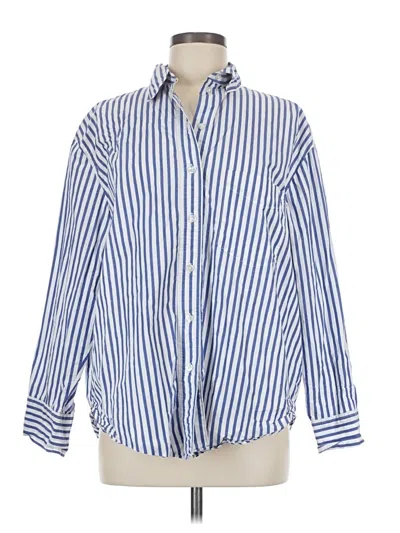 Pre-owned H&m Long Sleeve Button Down Shirt In Blue
