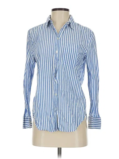 Pre-owned H&m Long Sleeve Button Down Shirt In Blue