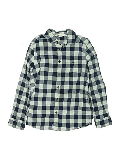 Pre-owned H&m Kids' Long Sleeve Button Down Shirt In Blue