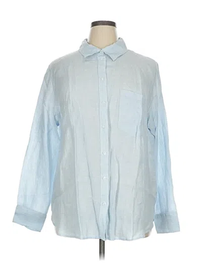 Pre-owned H&m Long Sleeve Button Down Shirt In Blue