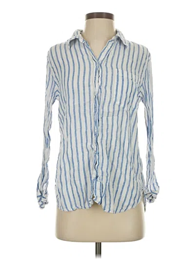 Pre-owned H&m Long Sleeve Button Down Shirt In Blue