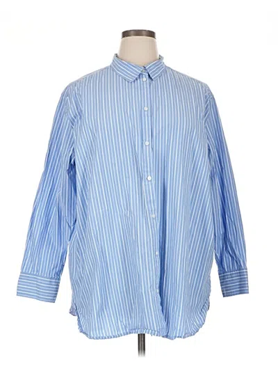 Pre-owned H&m Long Sleeve Button Down Shirt In Blue