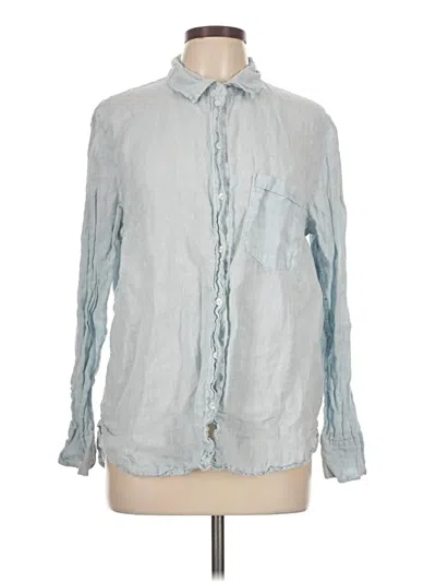 Pre-owned H&m Long Sleeve Button Down Shirt In Blue