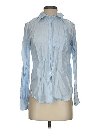 Pre-owned H&m Long Sleeve Button Down Shirt In Blue