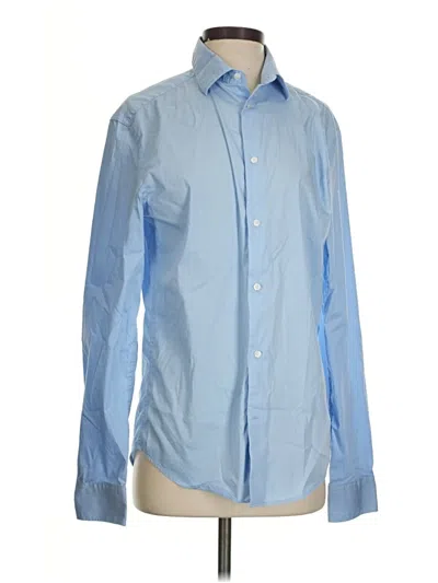 Pre-owned H&m Long Sleeve Button Down Shirt In Blue