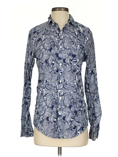 Pre-owned H&m Long Sleeve Button Down Shirt In Blue