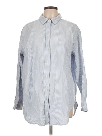 Pre-owned H&m Long Sleeve Button Down Shirt In Blue