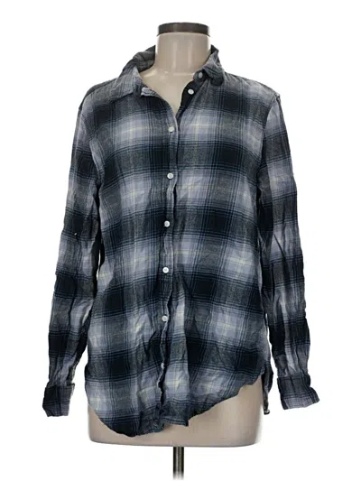 Pre-owned H&m Long Sleeve Button Down Shirt In Blue
