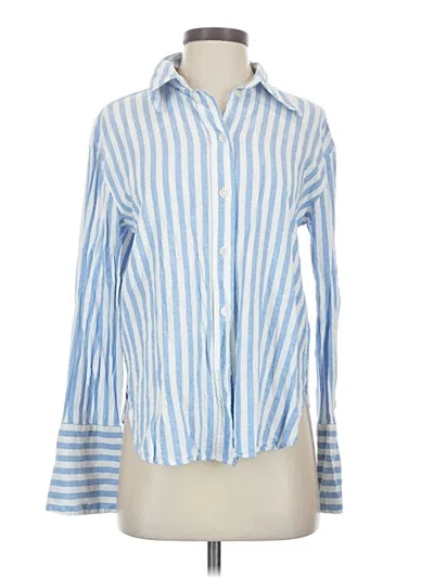 Pre-owned H&m Long Sleeve Button Down Shirt In Blue