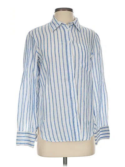 Pre-owned H&m Long Sleeve Button Down Shirt In Blue