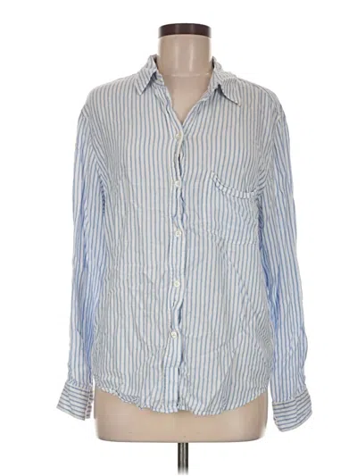 Pre-owned H&m Long Sleeve Button Down Shirt In Blue
