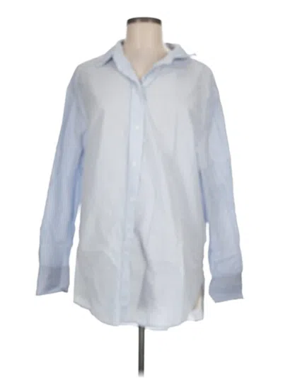 Pre-owned H&m Long Sleeve Button Down Shirt In Blue