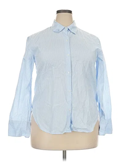 Pre-owned H&m Long Sleeve Button Down Shirt In Blue