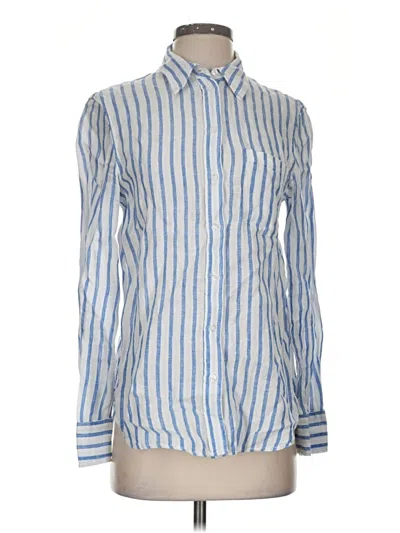 Pre-owned H&m Long Sleeve Button Down Shirt In Blue