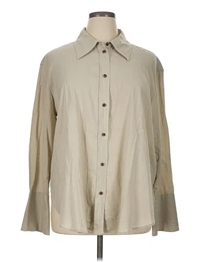 Pre-owned H&m Long Sleeve Button Down Shirt In Brown
