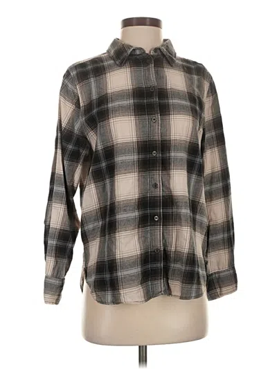 Pre-owned H&m Long Sleeve Button Down Shirt In Brown