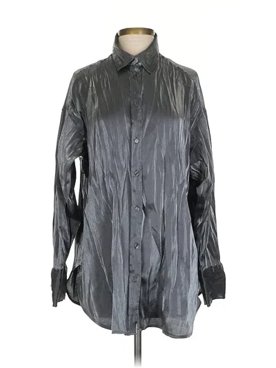 Pre-owned H&m Long Sleeve Button Down Shirt In Gray