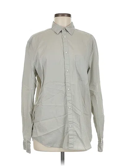 Pre-owned H&m Long Sleeve Button Down Shirt In Gray