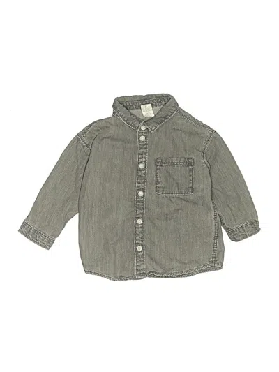 Pre-owned H&m Kids' Long Sleeve Button Down Shirt In Gray