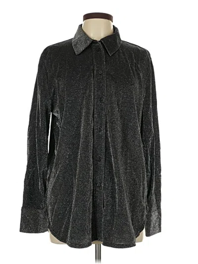 Pre-owned H&m Long Sleeve Button Down Shirt In Gray