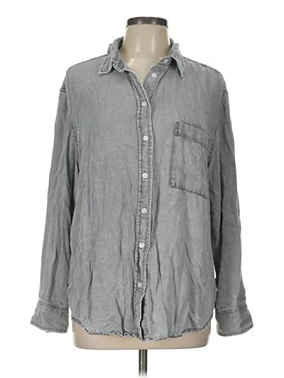 Pre-owned H&m Long Sleeve Button Down Shirt In Gray