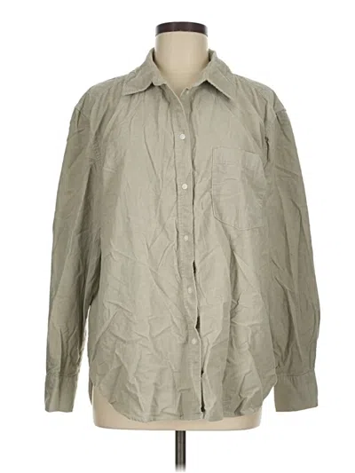 Pre-owned H&m Long Sleeve Button Down Shirt In Gray
