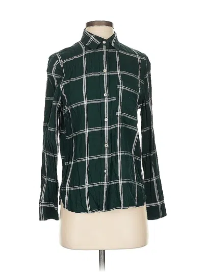 Pre-owned H&m Long Sleeve Button Down Shirt In Green