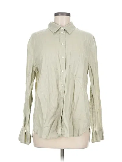 Pre-owned H&m Long Sleeve Button Down Shirt In Green