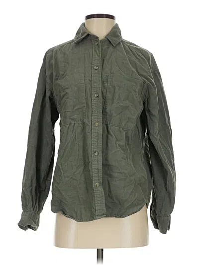 Pre-owned H&m Long Sleeve Button Down Shirt In Green
