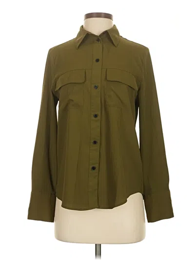 Pre-owned H&m Long Sleeve Button Down Shirt In Green