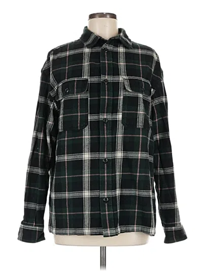 Pre-owned H&m Long Sleeve Button Down Shirt In Green