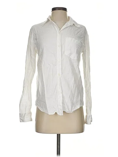Pre-owned H&m Long Sleeve Button Down Shirt In Ivory
